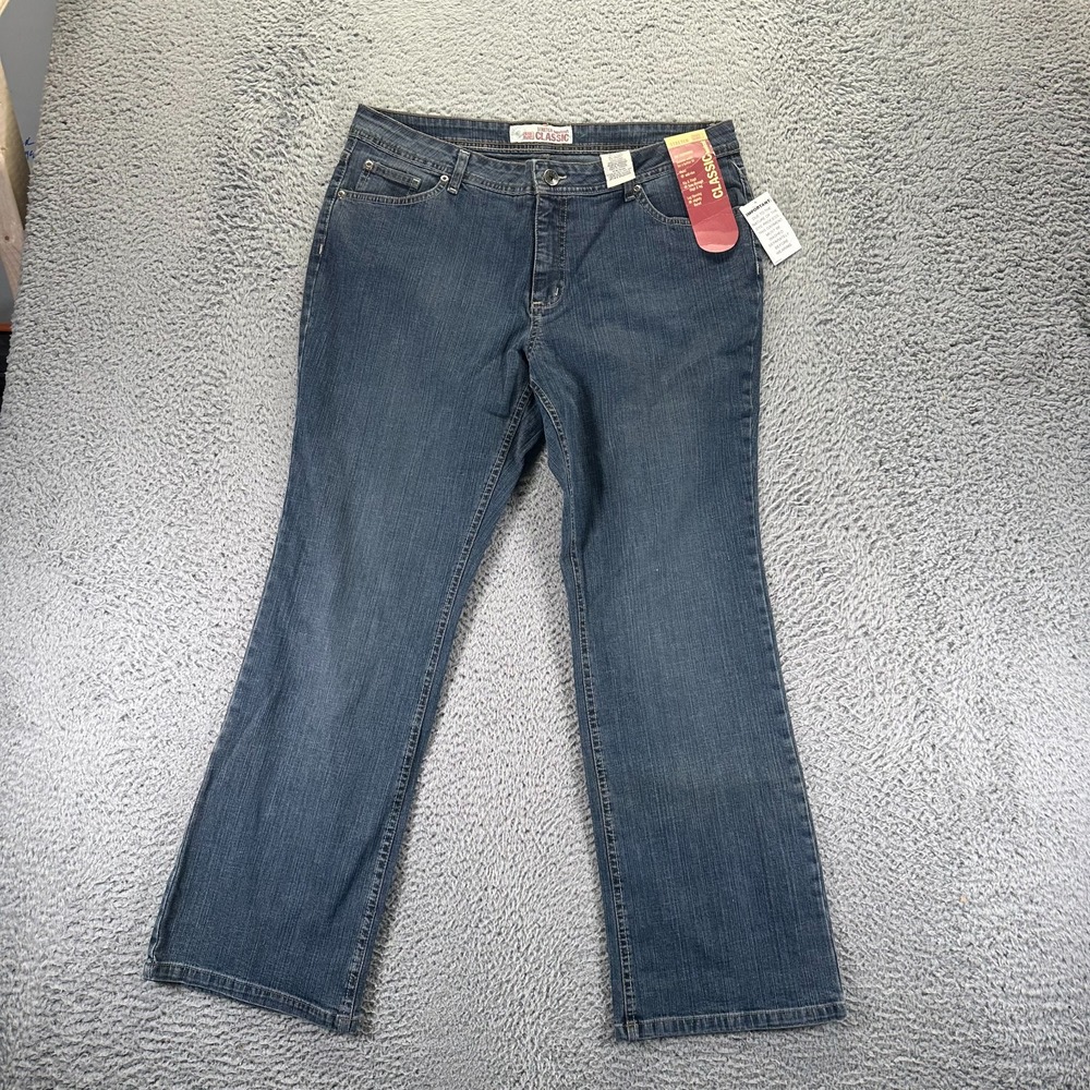 Faded Glory Jeans Women's 14P Blue Cotton Denim Bootcut Classic Workwear Stretch